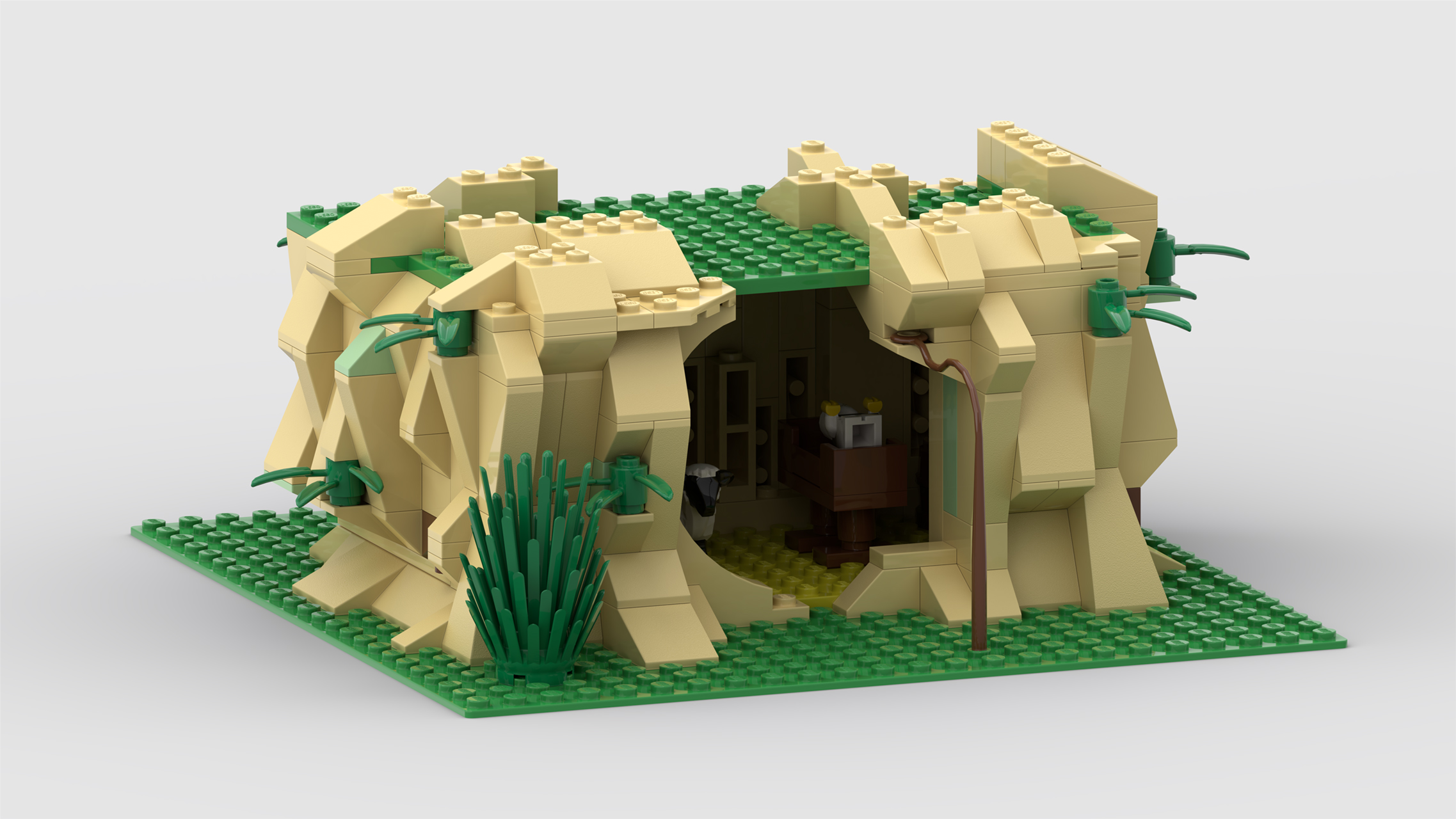 The Word Bricks Nativity Set featuring official LEGO minifigure blanks custom-printed as Baby Jesus, Mary, Joseph, two wise men, and sheep — build the story of Jesus’ birth.