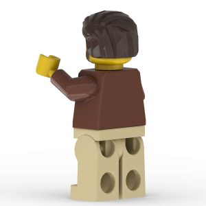 Back right angle of John the Beloved custom printed LEGO minifigure