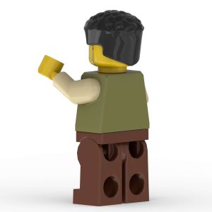 Back left view of Simon the Zealot LEGO minifigure showing his Hair detail
