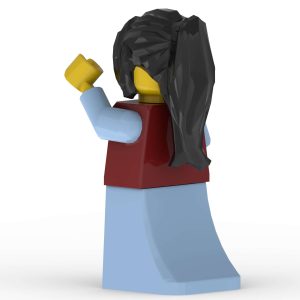 Back left view of Mary Magdalene LEGO minifigure showing her Hair.