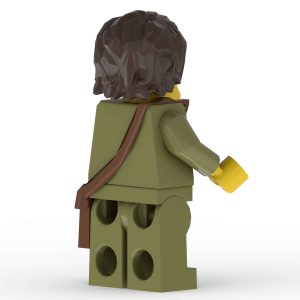Back right view displaying the rear garment printing of the Matthew minifigure, his satchel.