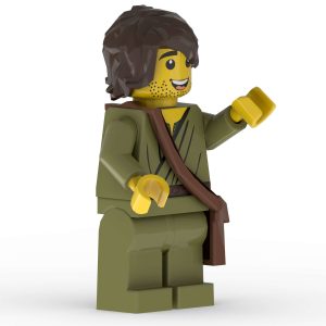 Front left angle of Matthew LEGO minifigure with detailed garment printing