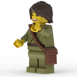Front right view of Matthew custom LEGO minifigure by The Word Bricks