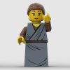 Official LEGO minifigure blank custom-printed as Mary, mother of Jesus, wearing blue robe and veil — The Word Bricks Christian toy.