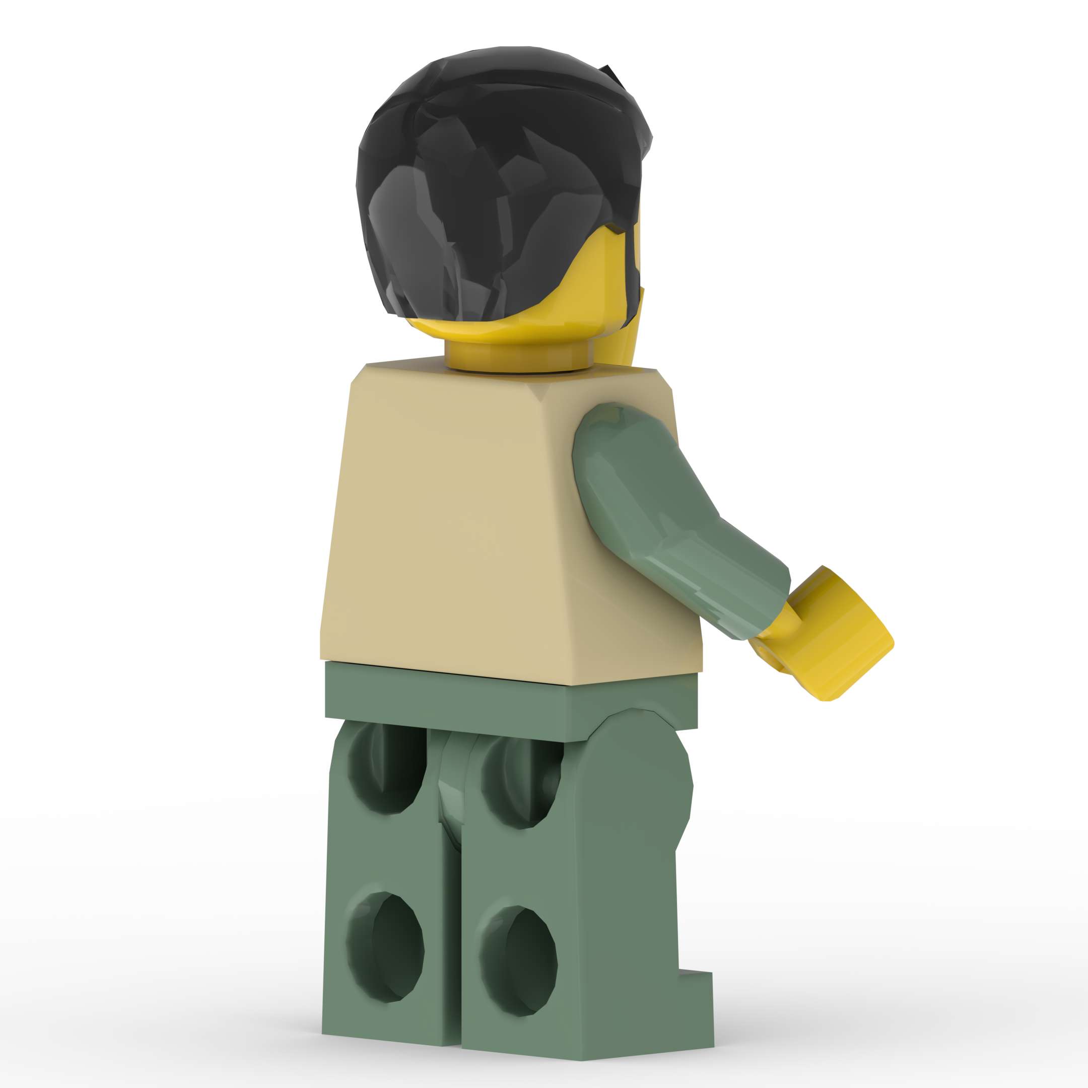 Back right angle of Bartholomew Nathanael custom printed LEGO minifigure