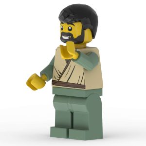 Front right view of Bartholomew Nathanael custom LEGO minifigure
