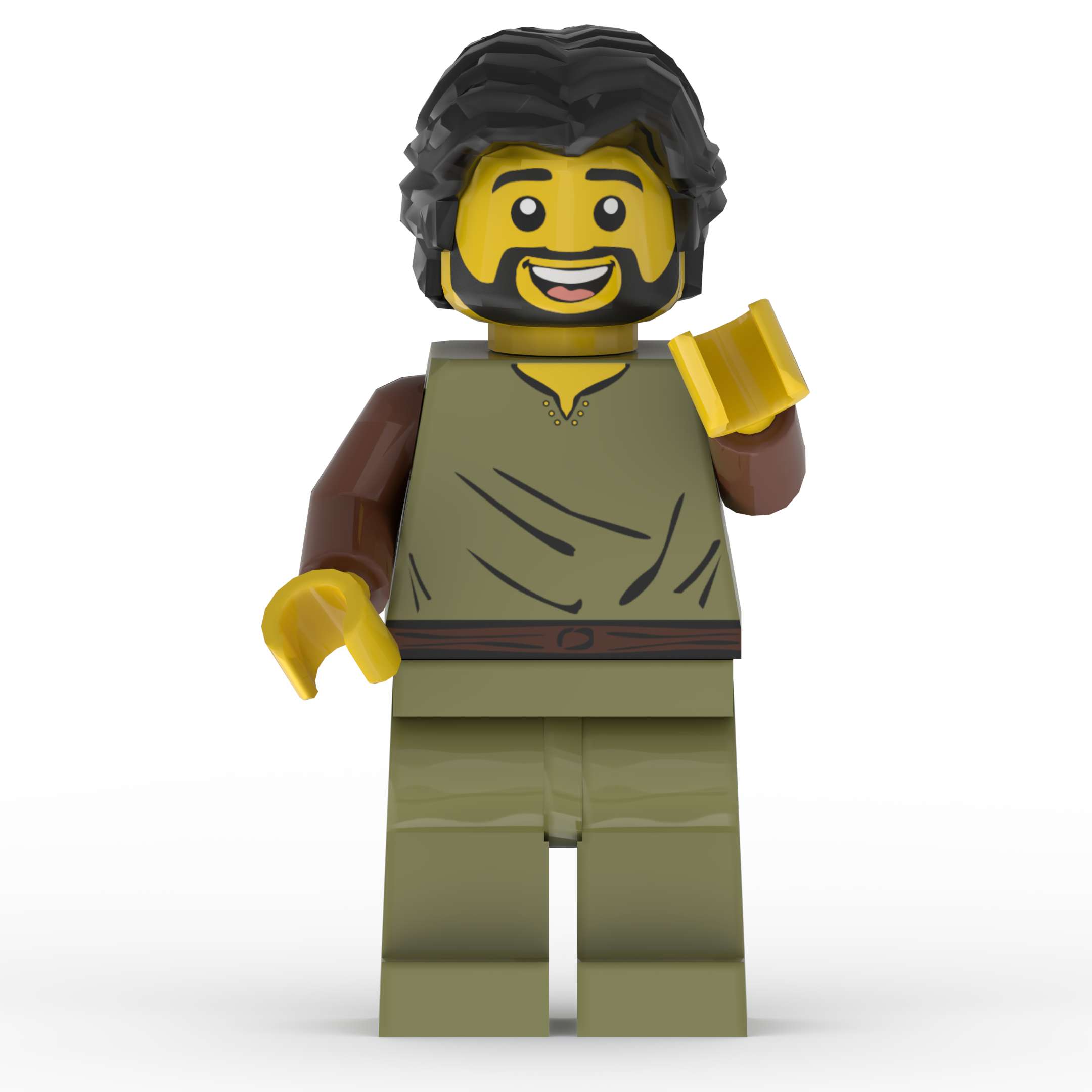 Front view of Thaddaeus Jude custom printed LEGO minifigure by The Word Bricks