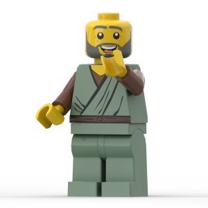 Official LEGO minifigure blank custom-printed as Apostle Paul holding scroll, missionary and New Testament writer — The Word Bricks Christian toy.