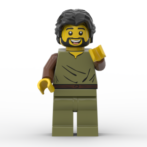 Official LEGO minifigure blank custom-printed as Thaddeus, also called Jude, one of the twelve apostles — The Word Bricks custom Christian toy.
