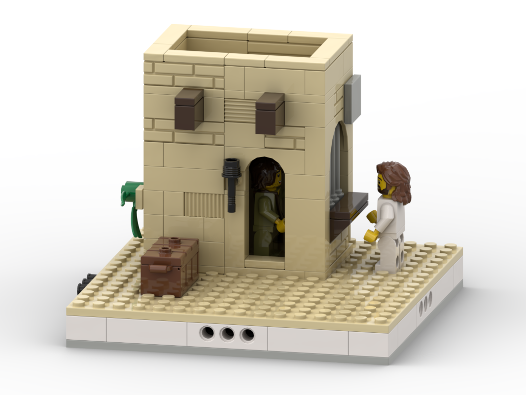 A clear look at Matthew at his toll booth just before Jesus calls him to follow.