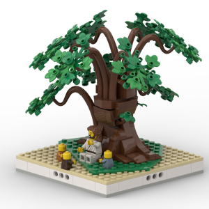 Another Side angle of Jesus seated beneath a tree as children approach Him in the Jesus and the Children set